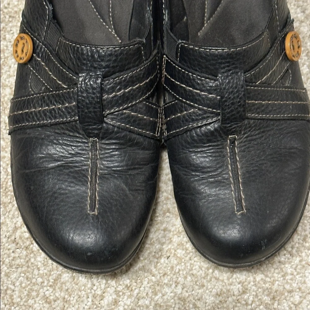 Clarks Womens Comfy Black Ashland Leather Slip on Loafers Size 9.5 - Picture 9 of 10